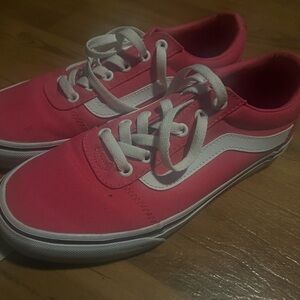 Vans Women’s Pink and White Sneakers